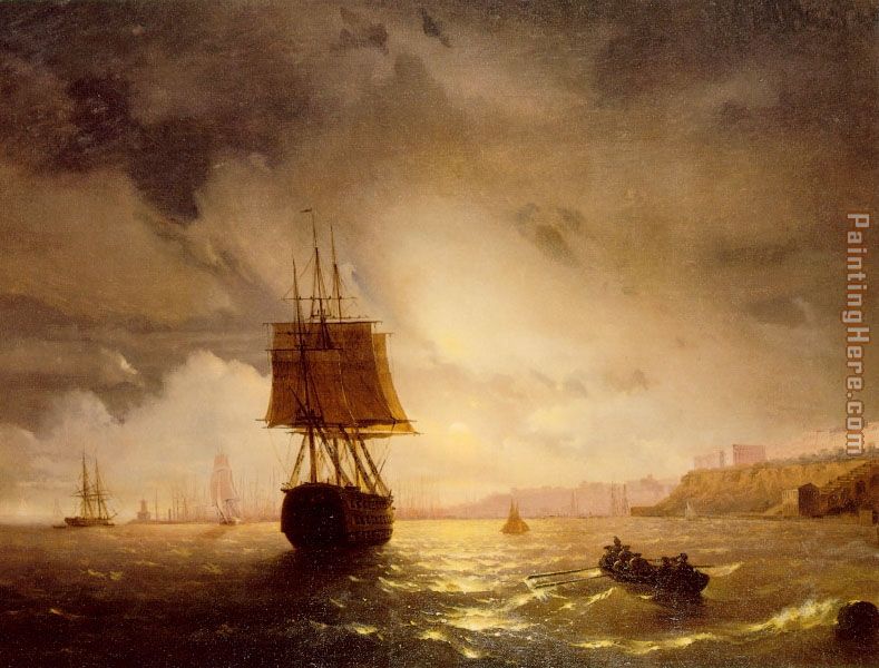 The Harbor at Odessa on the Black Sea painting - Ivan Constantinovich Aivazovsky The Harbor at Odessa on the Black Sea art painting